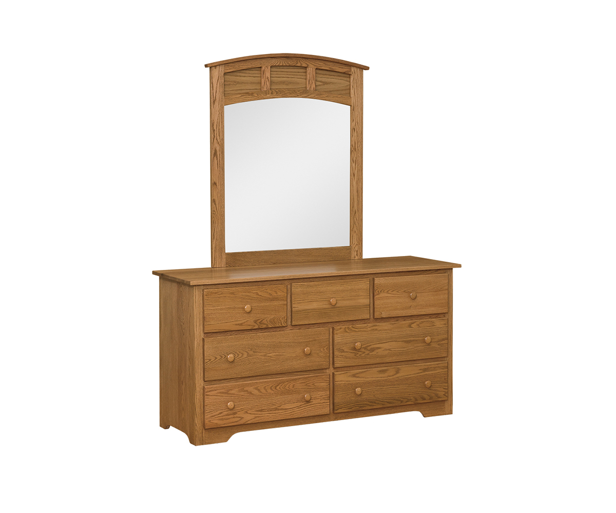 Shaker Dresser with Curved Panel Mirror Atlantic City Barstool Brothers