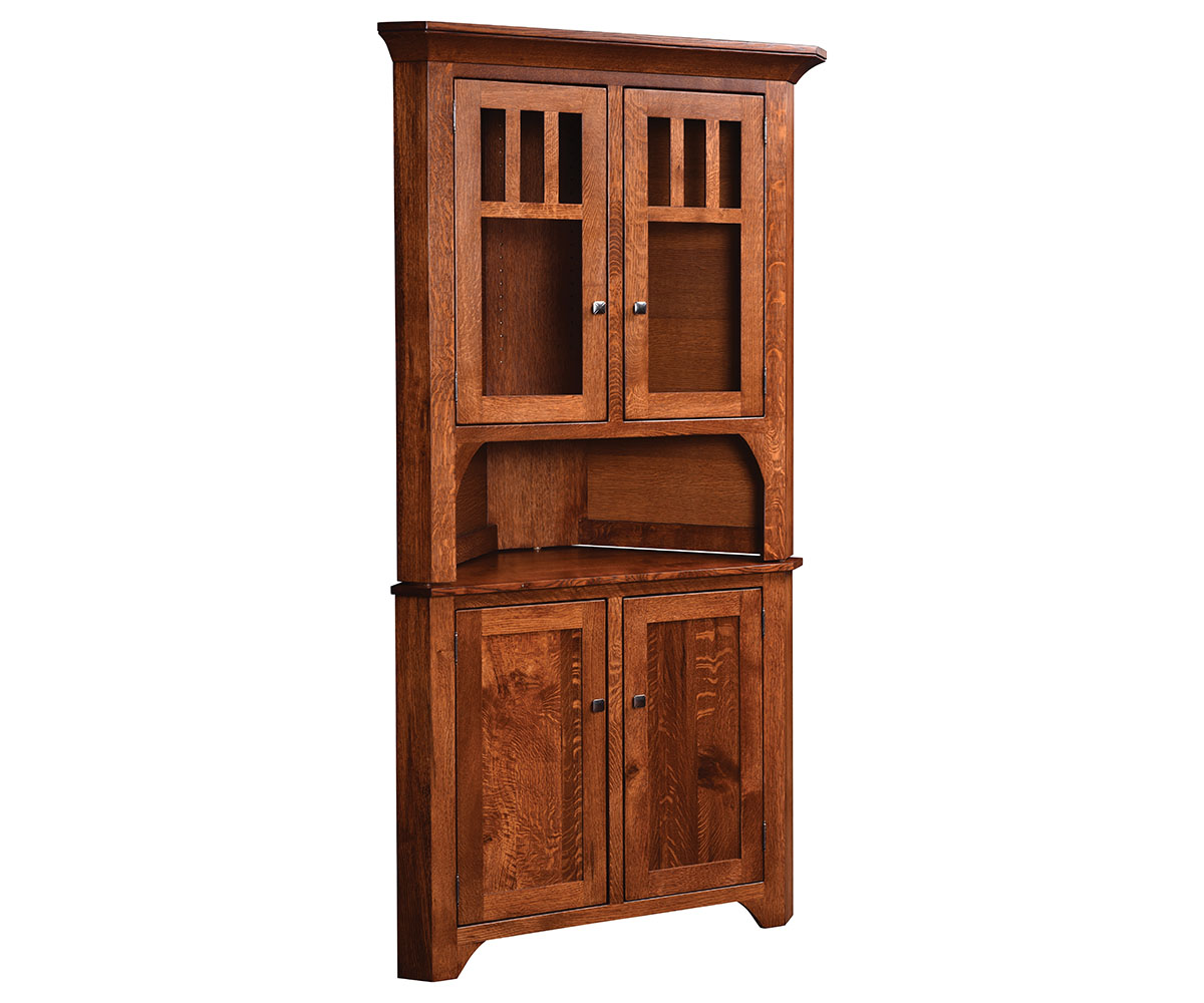 Old World Mission 32in Corner Hutch Atlantic City Barstool Brothers