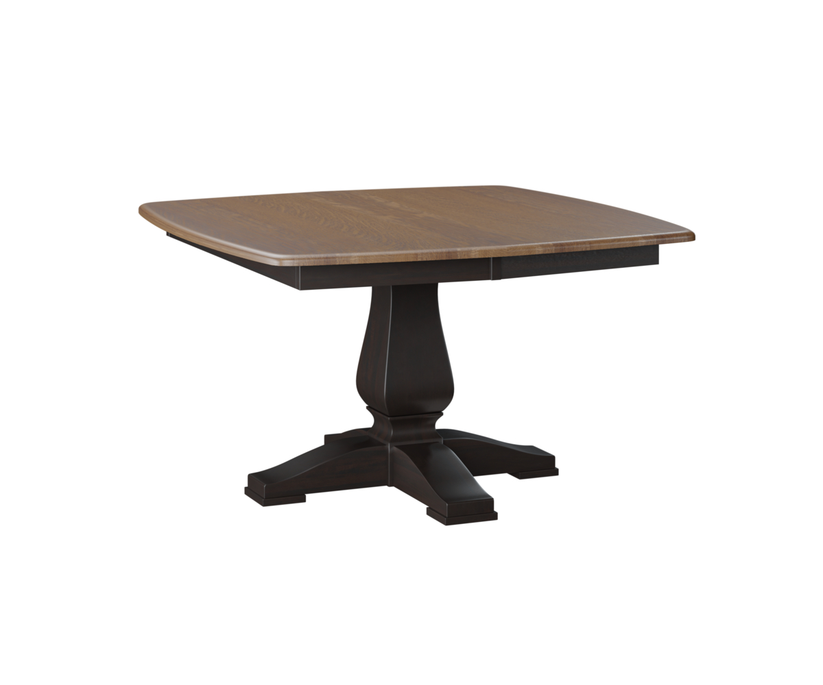 Stacy-Single-Pedestal-Table-Solid-Top-QSWO-FC-42000-Almond-Brown-Maple-FC-230-Onyx Stacy-Single-Pedestal-Table-Solid-Top-QSWO-FC-42000-Almond-Brown-Maple-FC-230-Onyx