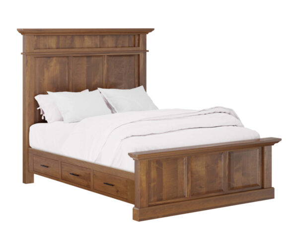Cades Cove Panel Bed With Drawer Units Raised 6"