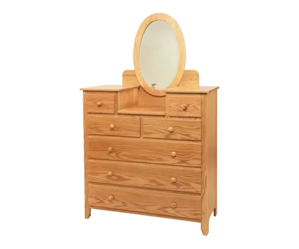 Scenic Shaker 7 Drawer Studio Chest with Oval Mirror
